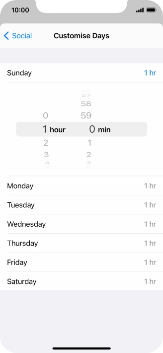 Select the required time limit.