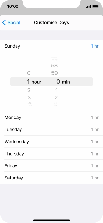 Select the required time limit.