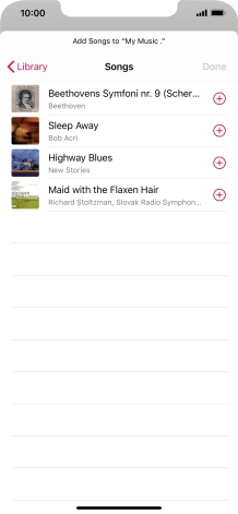 Go to the required category and press the required audio file.