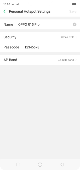 Press the field next to 