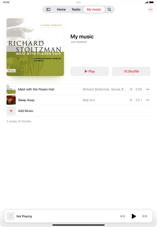 Go to the required category or playlist and press the required audio file.