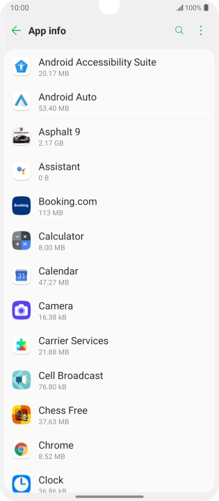 Press the required app.