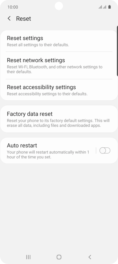 Press Factory data reset.
