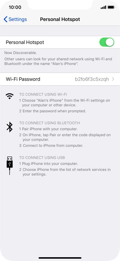 Press Wi-Fi Password and key in the required password.