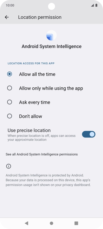 Press the required setting to turn the function on or off.
