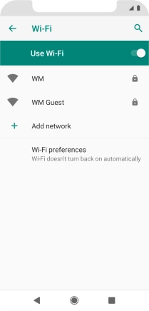 Press the required Wi-Fi network.