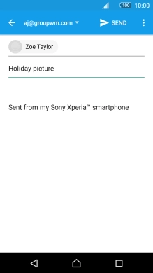 Press the text input field and write the text for your email message.