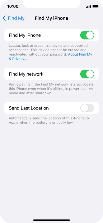 Press the indicator next to 