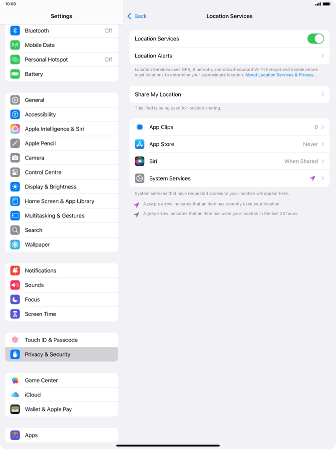 Press the required app.