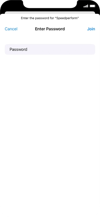 Key in the password for the Wi-Fi network and press Join.