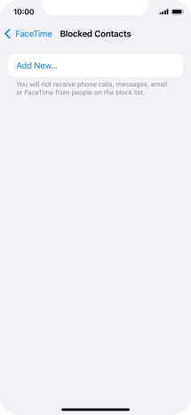 Press Add New... and follow the instructions on the screen to block a contact.