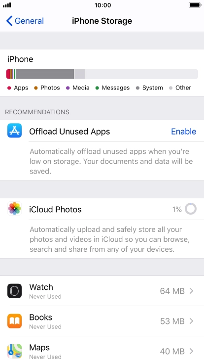 Press the required app.