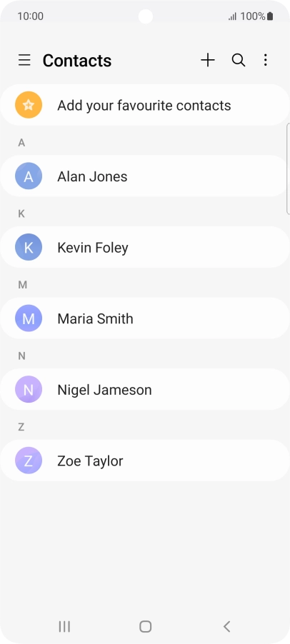 Press the required contact.