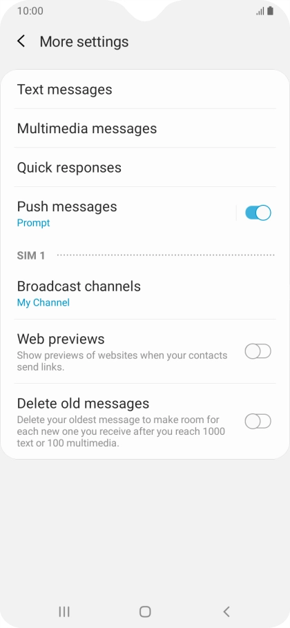 Press Text messages.