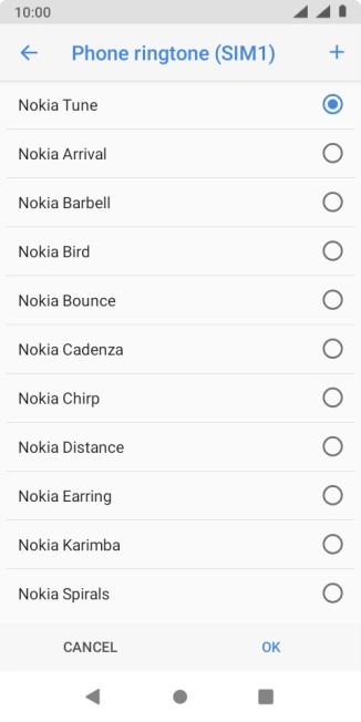 Press the add ring tone icon.