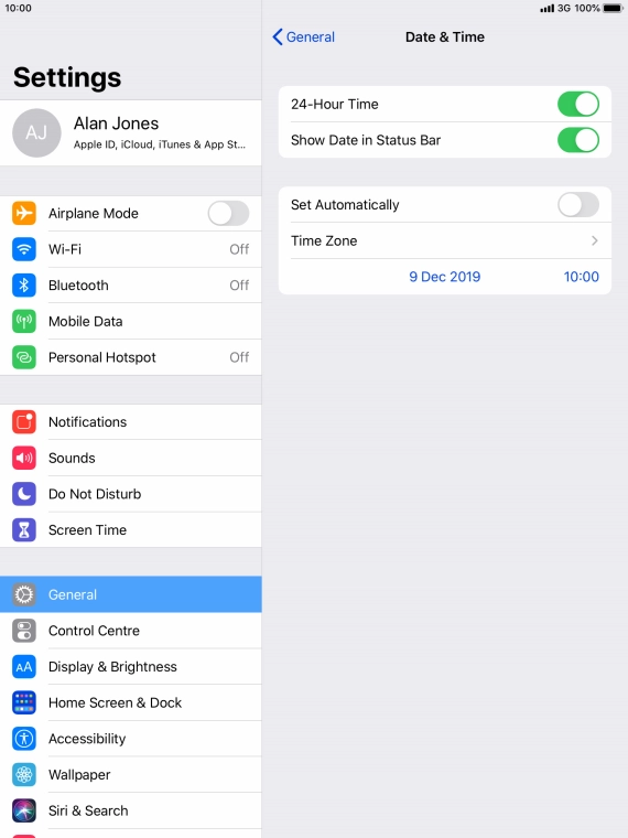 Press the indicator next to 