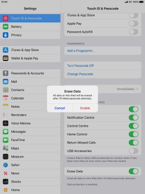 If you turn on the function, press Enable.