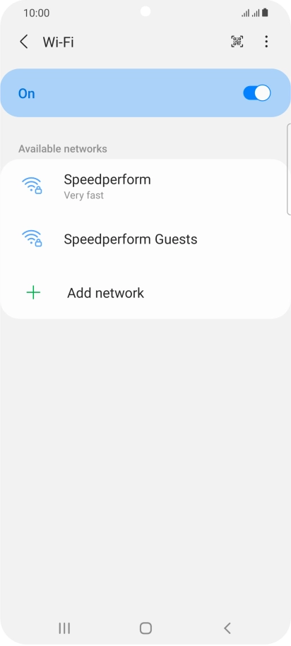 Press the required Wi-Fi network.
