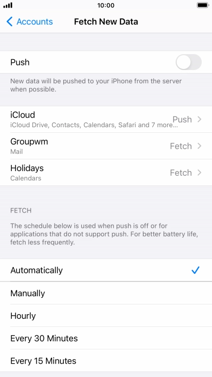 If you turn off the function, press the required setting.