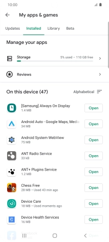 Press the required app.