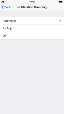 Press the required setting.