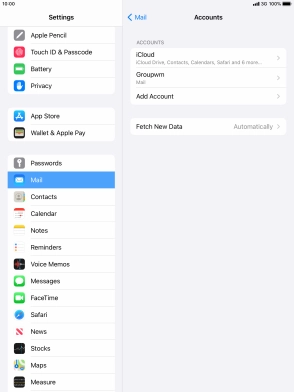 Press the name of the email account you've just set up.