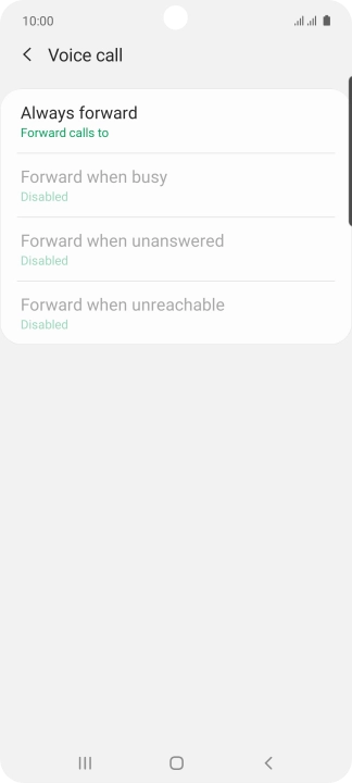 Press the required divert type.