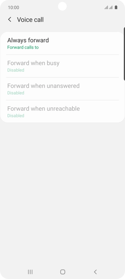 Press the required divert type.