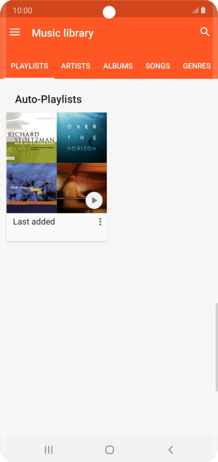 Press the required category and go to the required audio file.