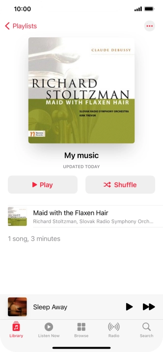 Go to the required category or playlist and press the required audio file.