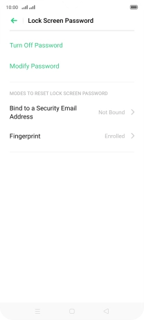 Press Turn Off Password.