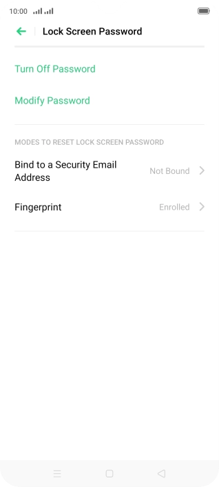 Press Turn Off Password.