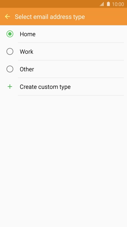 Press the required email type.