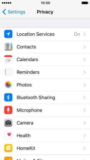 Press Location Services.