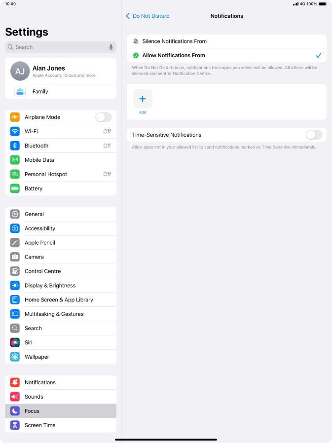 Press the indicator next to 