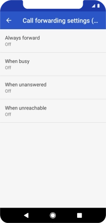 Press the required divert type.
