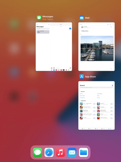 Slide upwards on the required application to end it.