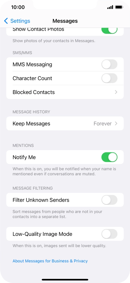 Press the indicator next to 