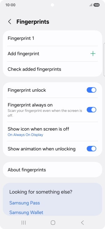 Press the indicators next to the required settings to turn them on or off.