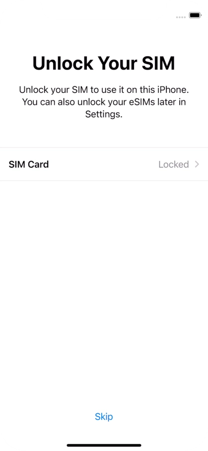 Press SIM Card.