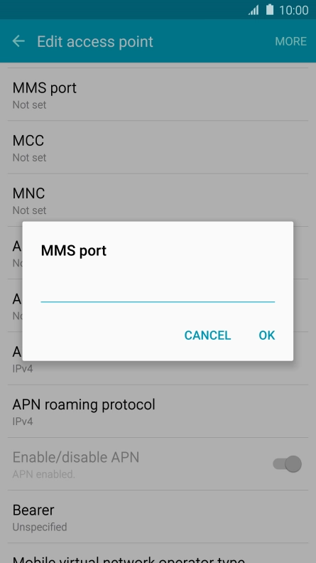 Key in 8080 and press OK.