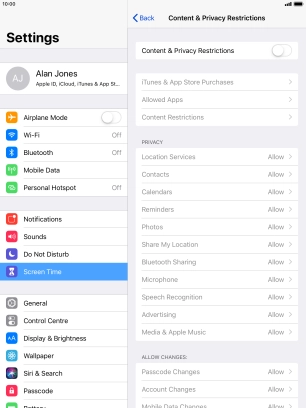 Press the indicator next to 