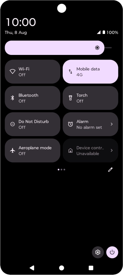 Press the settings icon.