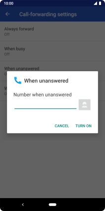 Key in +61414121121 and press TURN ON.