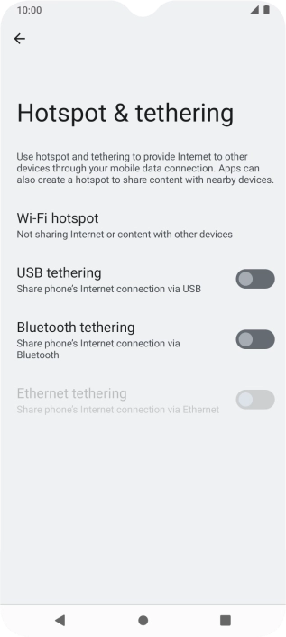 Press Wi-Fi hotspot.