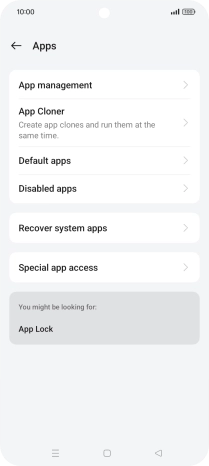 Press App management.