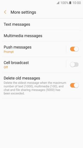 Press Text messages.