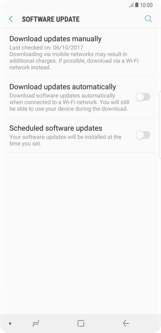 Press Download updates manually. If a new software version is available, it's displayed. Follow the instructions on the screen to update the phone software.