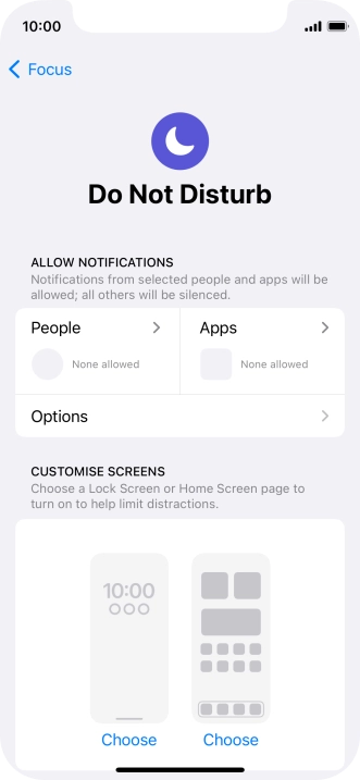 Press People and follow the instructions on the screen to select which contacts you would like to receive calls and notifications from when Do Not Disturb is turned on.