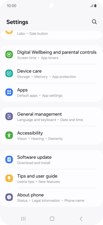 Press Software update.